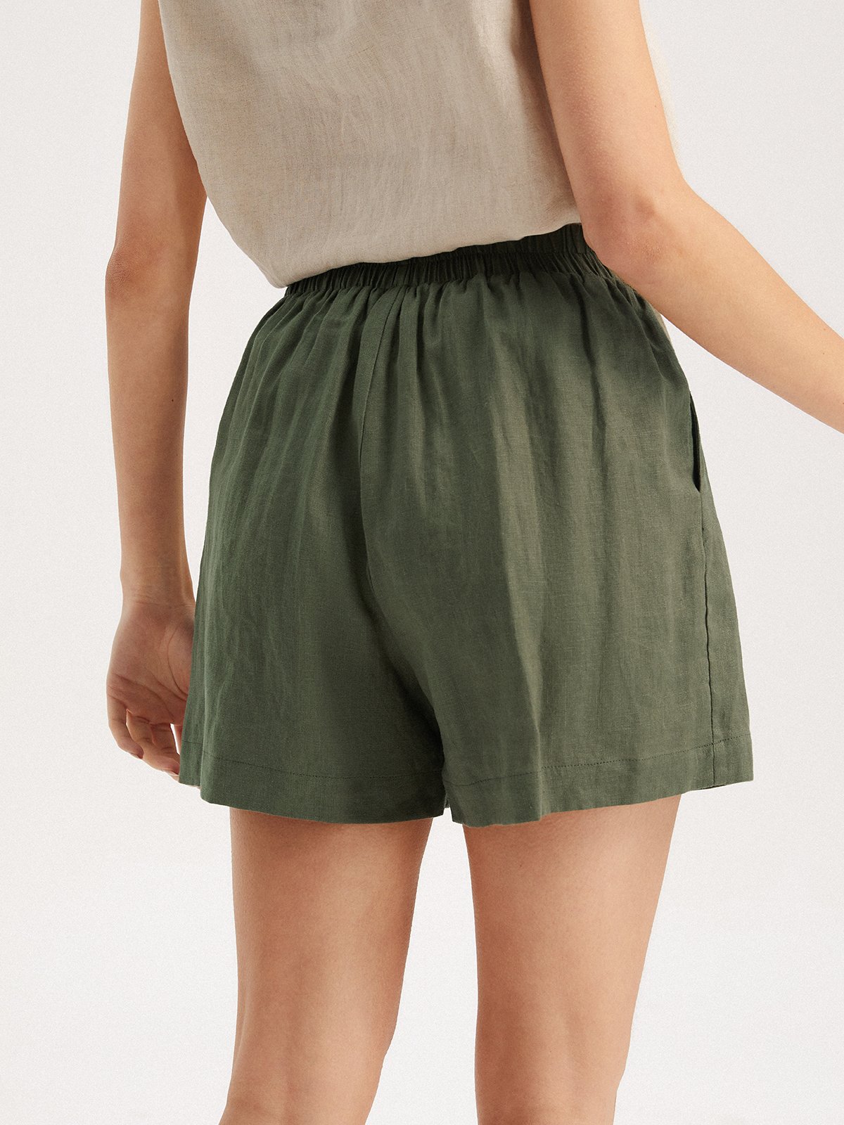 Mika 100% Linen Double-breasted Shorts
