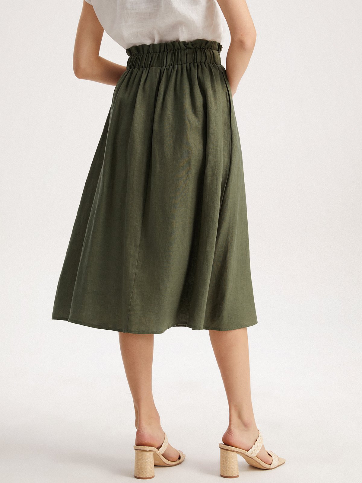 Belle 100% Linen Half Skirt