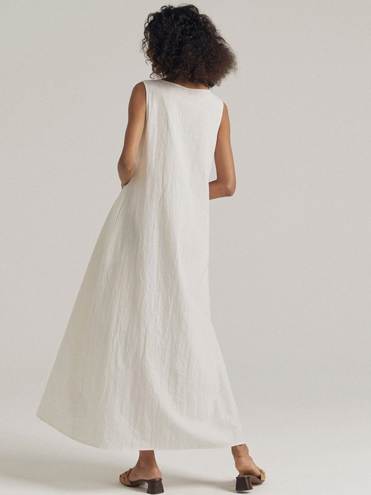 Linen Plain Dress 