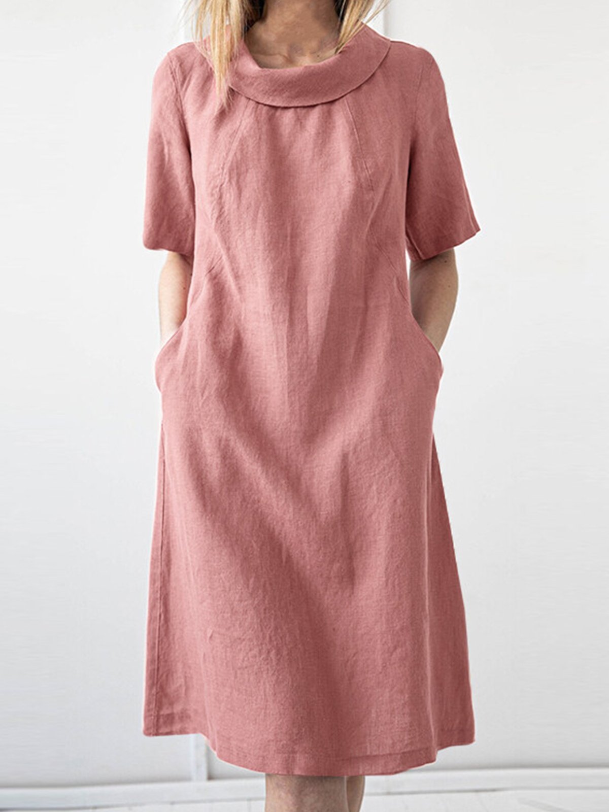 Linen Linen Dress With No