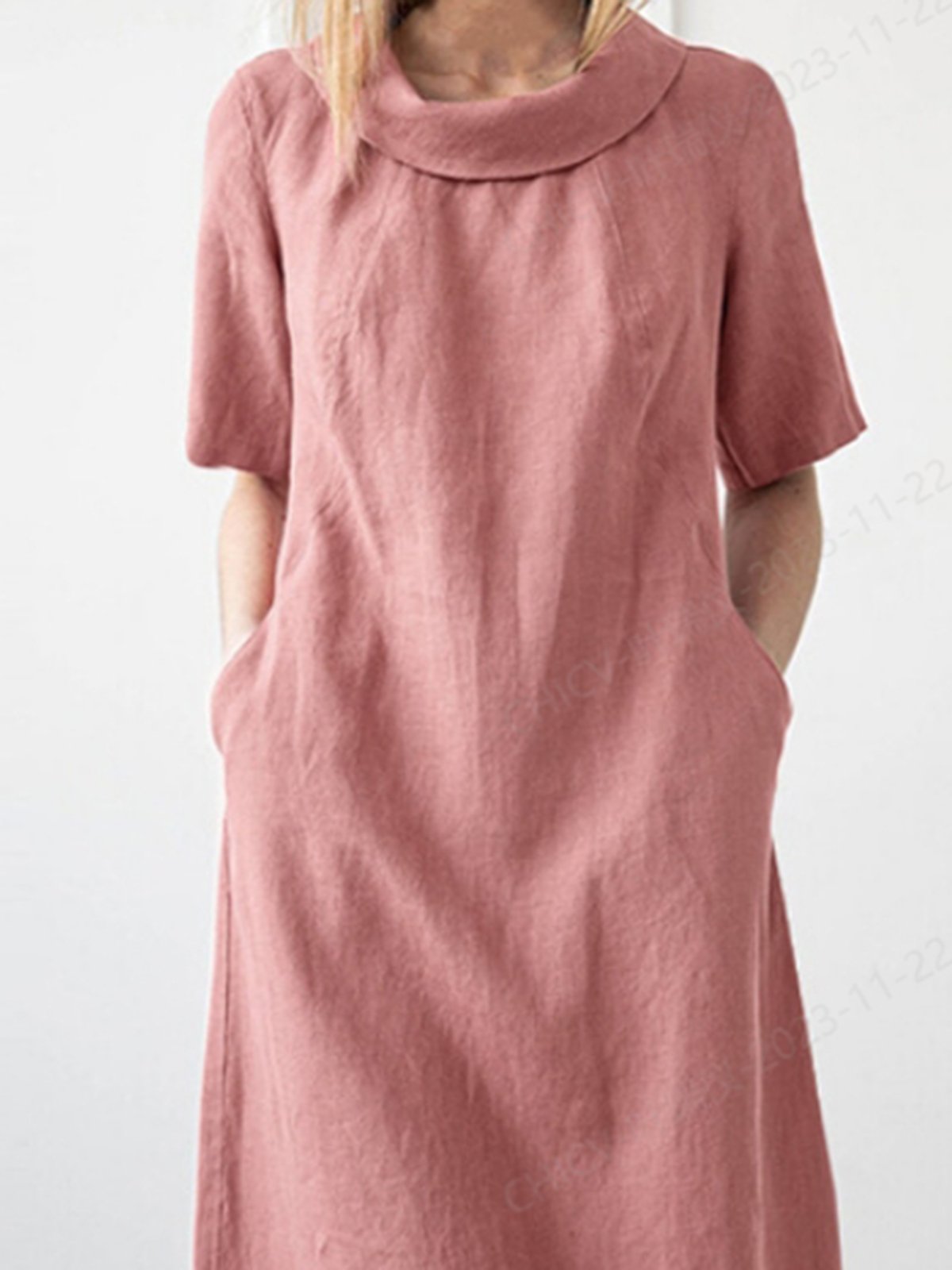 Linen Linen Dress With No