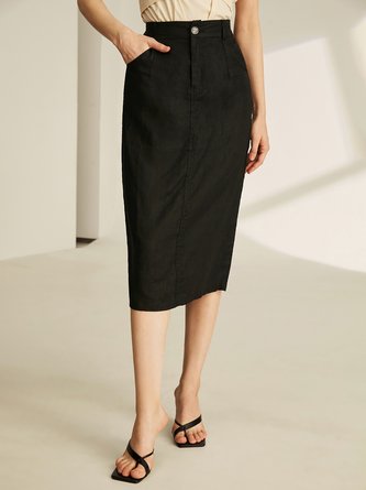 100% Linen Regular Fit Skirt