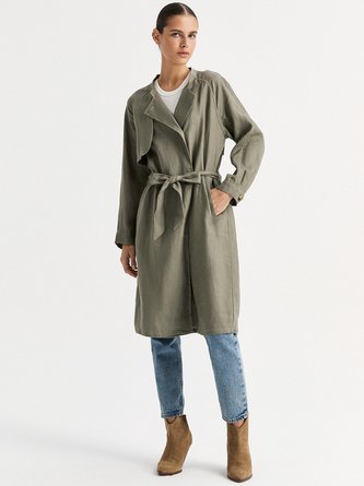 Cleopatra Linen Trench Coat With Belt