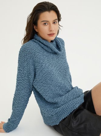 Casual Cowl Neck Long Sleeve Sweater