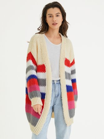 Color Block Stripe  Wool/Knitting Sweater