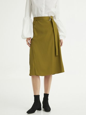 Elegant  Solid Work Skirt