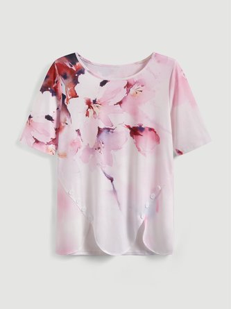 Casual Floral Regular Fit T-Shirt