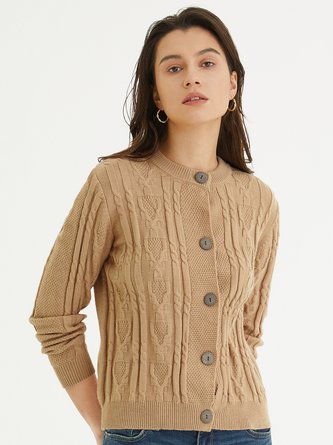 Plain Long Sleeve Casual Sweater coat