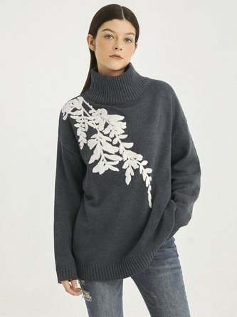 Elegant Loosen Jacquard Sweater