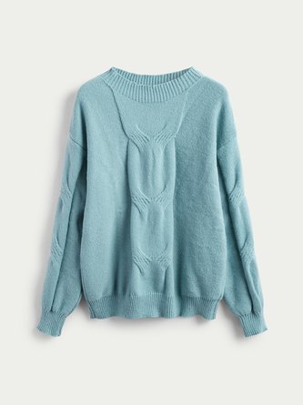 Casual Long Sleeve Acrylic Solid Sweater