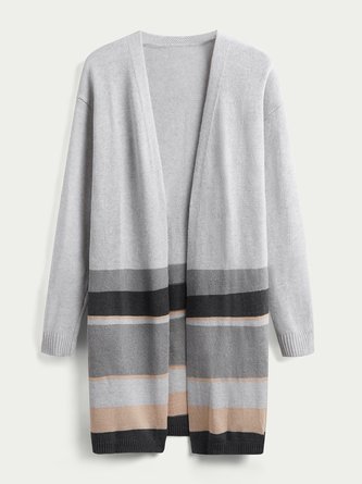 Collarless Wool/Knitting Casual Sweater