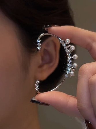 Zircon Pearl Diamond Ear Cuffs