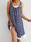 Plus Size Casual Cotton-Blend Sleeveless Printed Weaving Dress