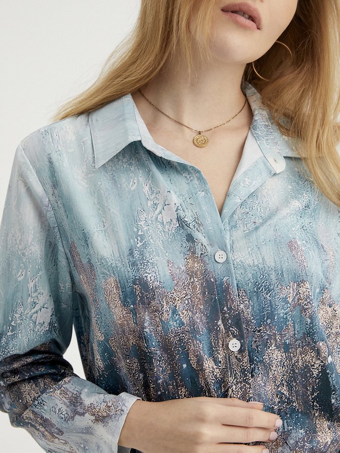 Abstract Autumn Casual No Elasticity Polyester fibre 1 * Top Standard Long sleeve Regular Blouse for Women