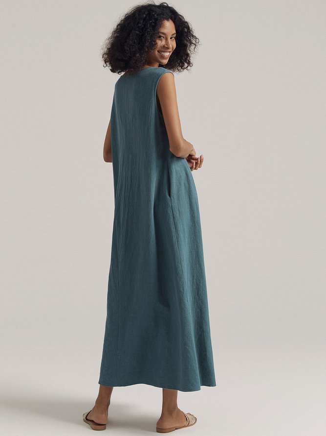 Dahila Linen Cotton Casual Dress