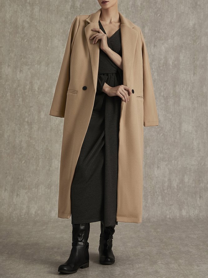 Casual Long Sleeve Buttoned Overcoat