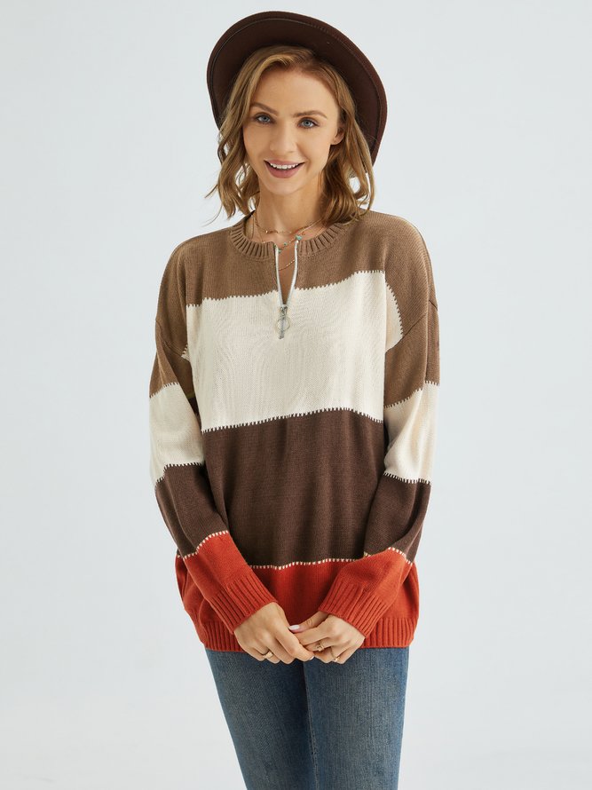 Wool/Knitting Round Neck Casual Sweater