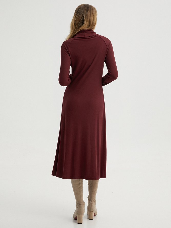Statement Plain All Season Polyester A-line Daily Long sleeve Loose Regular Dresses for Women