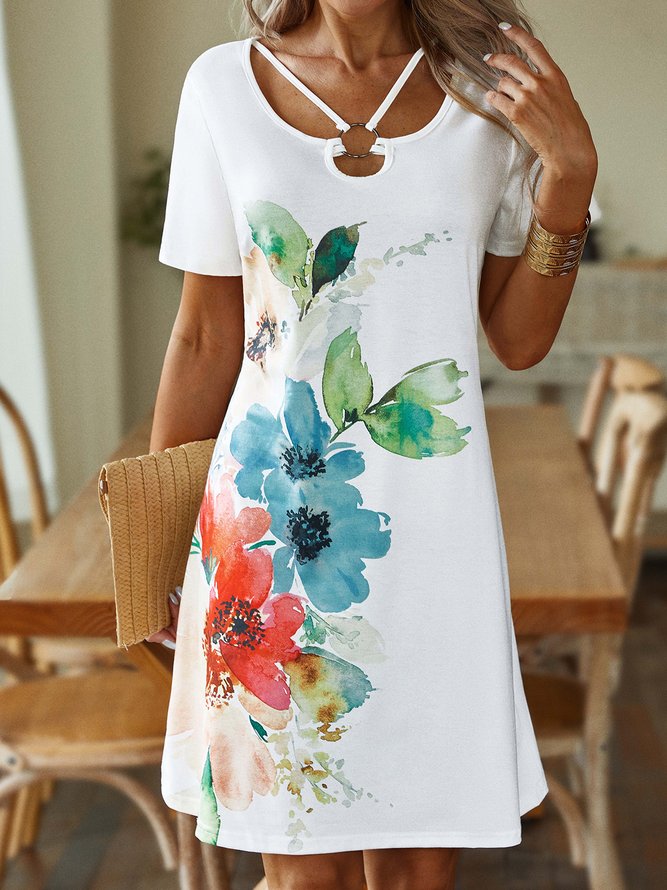 Casual Floral Loose Dresses