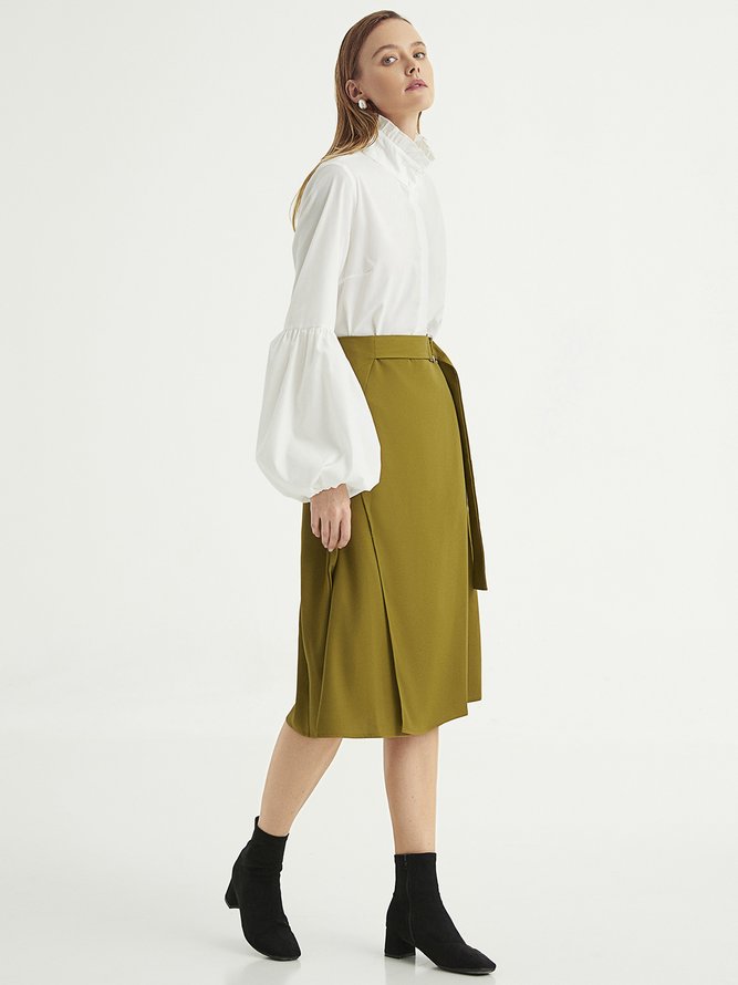 Elegant  Solid Work Skirt