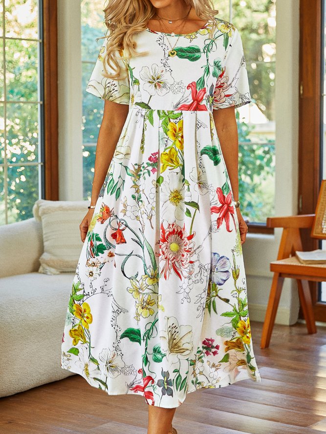 Floral Short Sleeve Dress