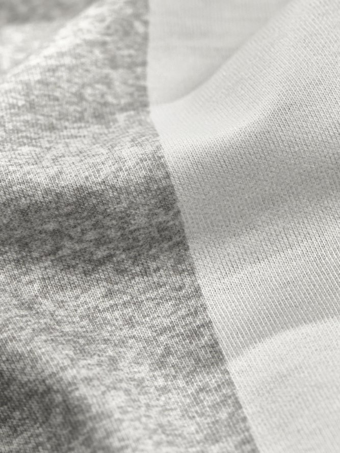 Cotton Blends Color Block Loosen T-shirt