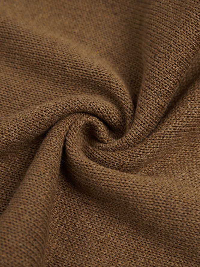 Solid Long Sleeve Turtleneck Wool Blend Sweater