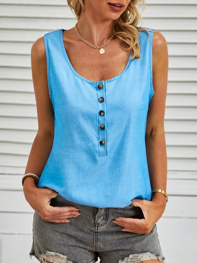 Casual Solid Loosen Tanks & Camis