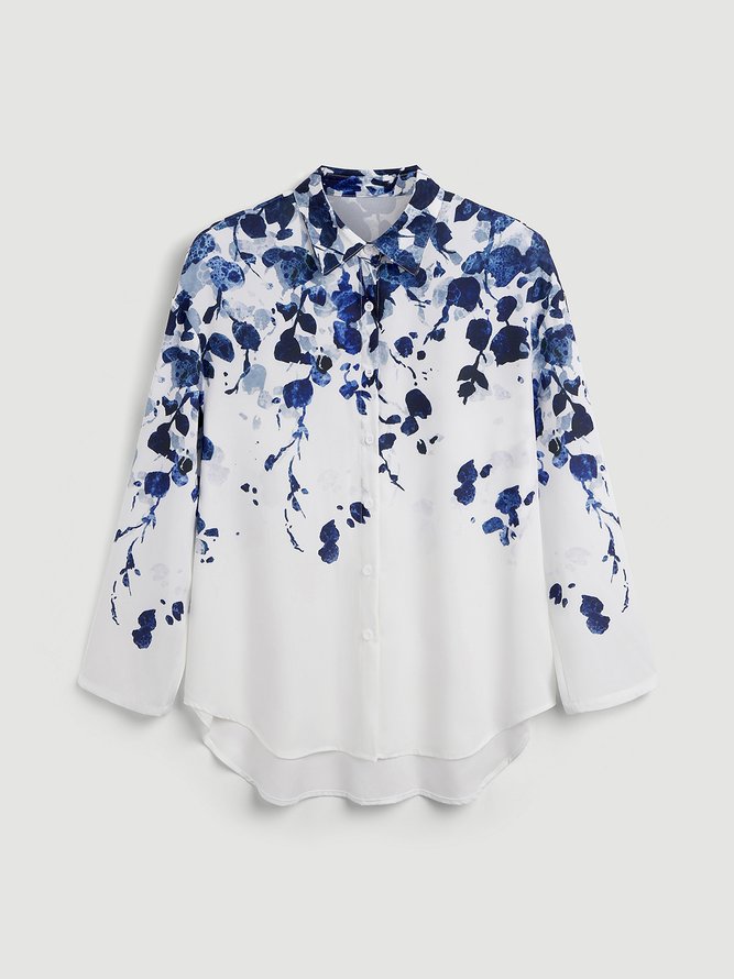Holiday Floral-Print Blouse