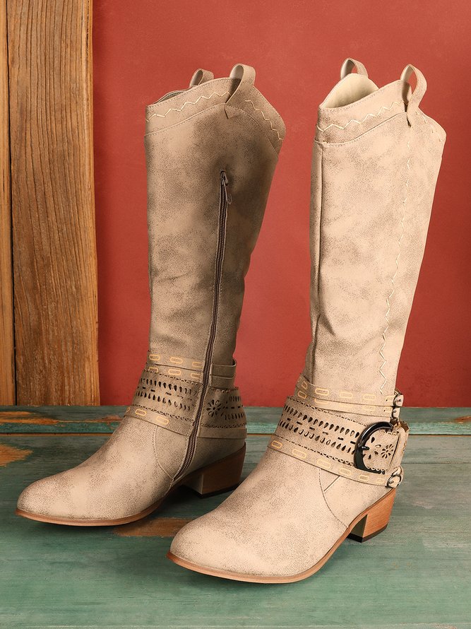 Daily Hollow-Out Spring/fall Cowboy Boot