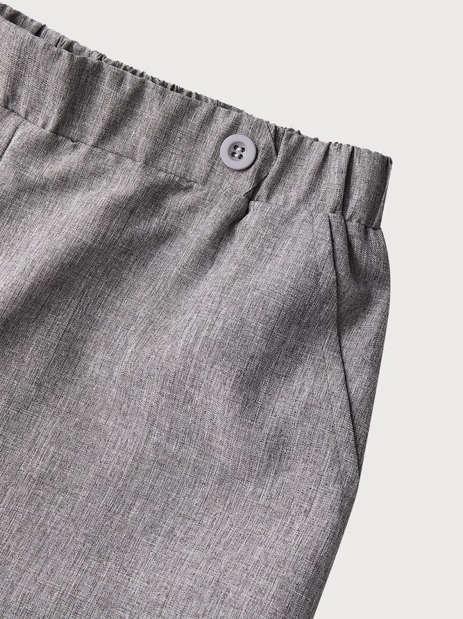 Plain Autumn Casual Natural Polyester fibre Fit Wide leg pants Long Regular Casual Pants for Women