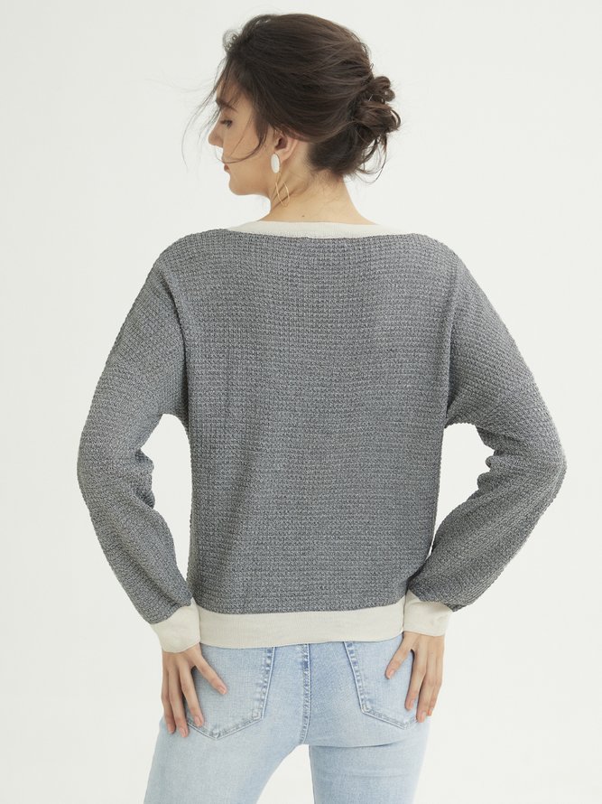 Casual Knitted Long Sleeve T-shirt