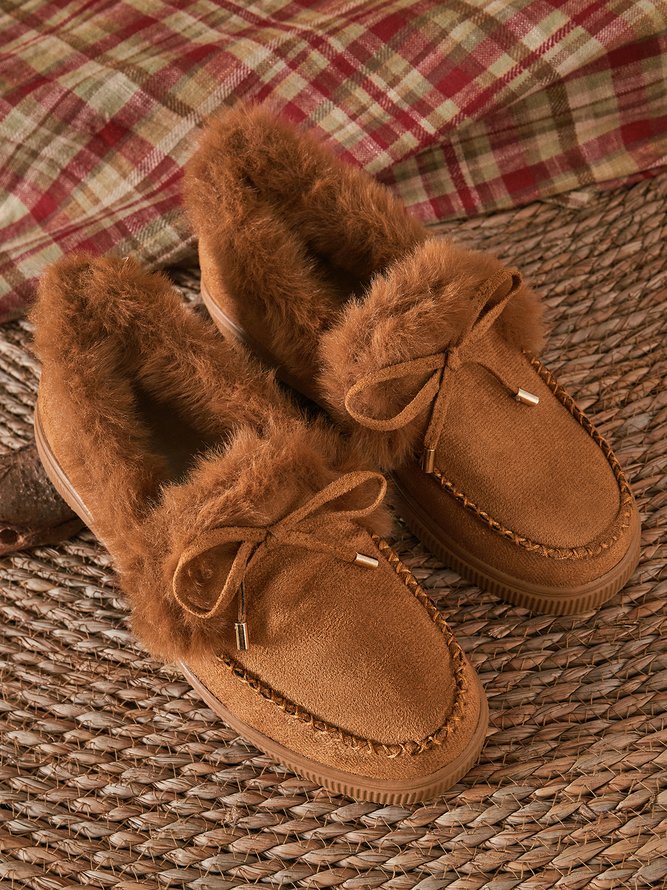 Fleece Warm Round Toe Platform Snow Boots Footwear