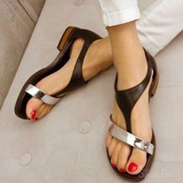 Women Daily Low Heel Panel Sandals