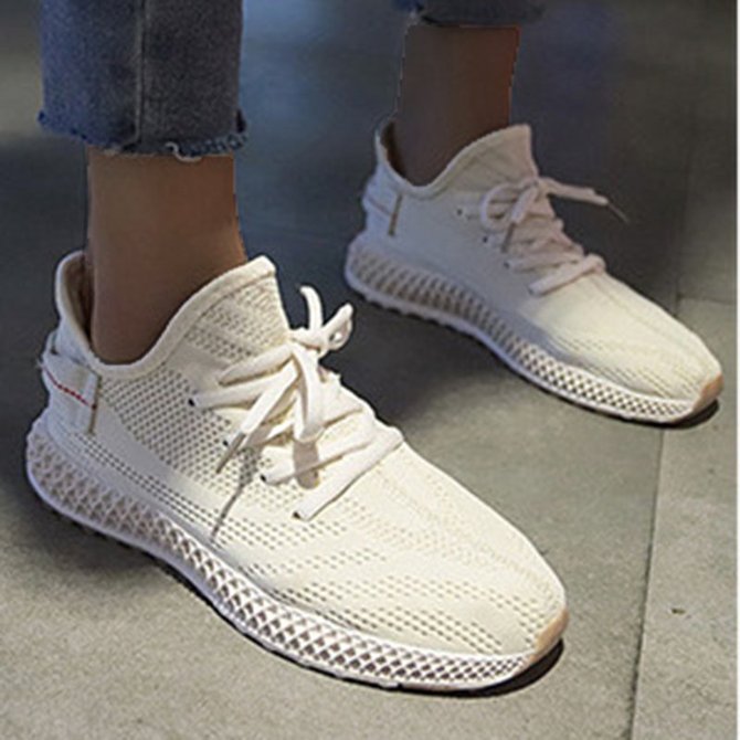 Knitted Fabric Super Breathable Sports Running Sneakers