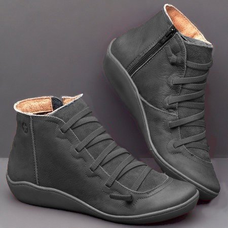 Lace-up Casual Flat Ankle Boots