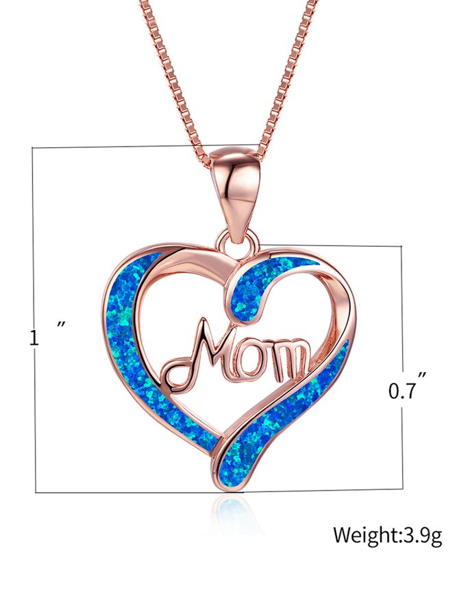 Mother's Day Heart English Alloy Necklace