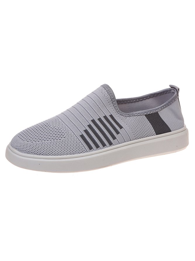 Casual Plain Fly Woven Sneakers