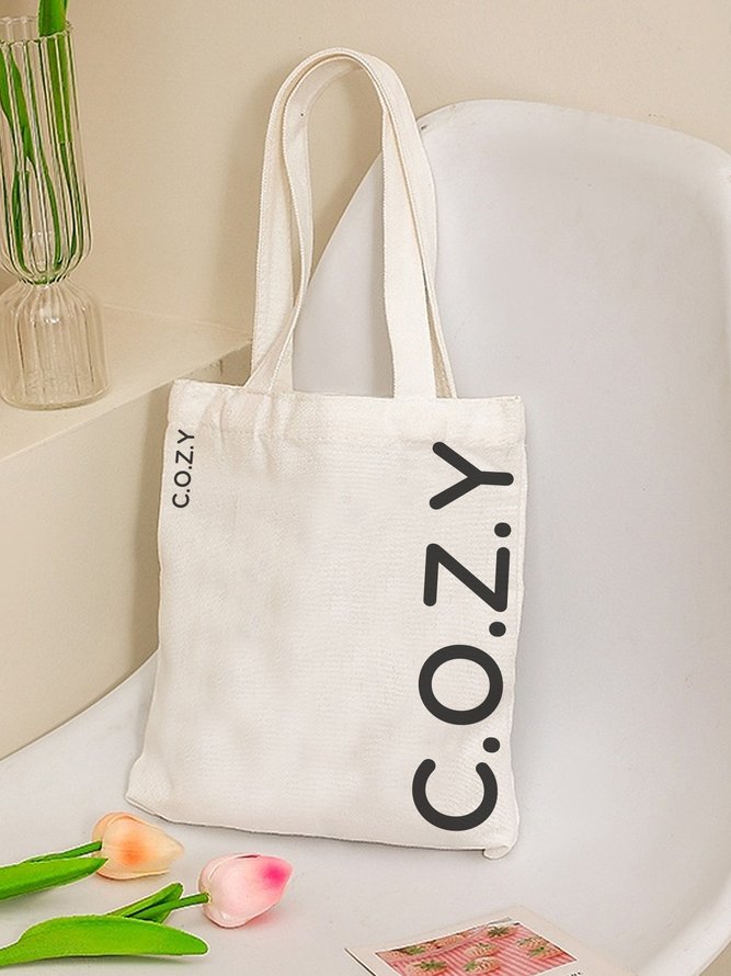 COZY White Simple Canvas Bag