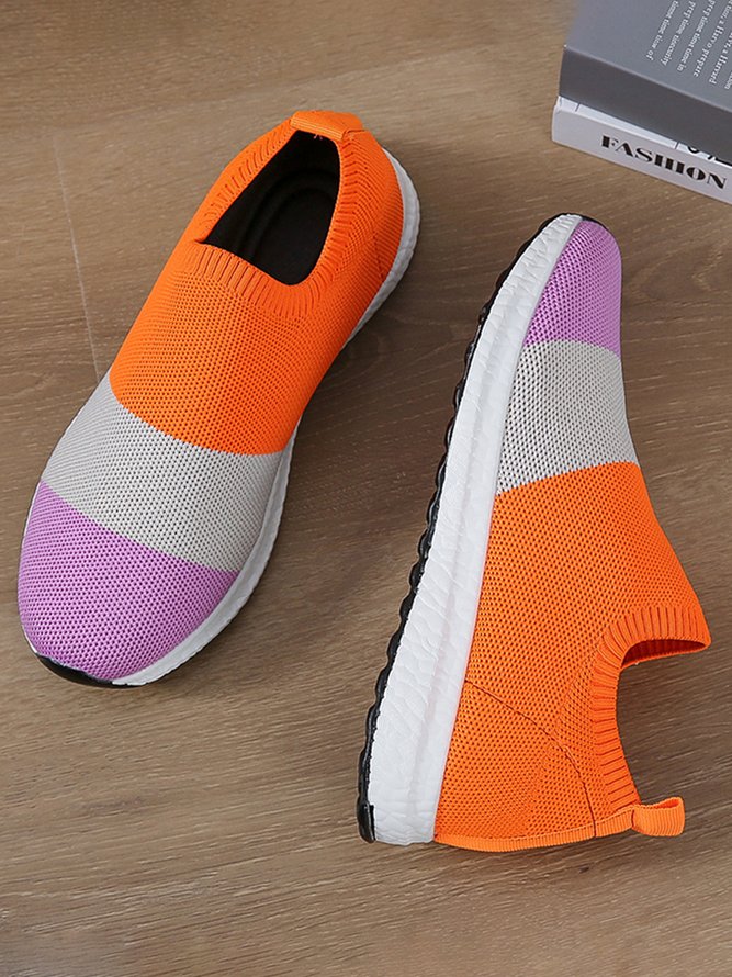 Tricolor Contrast Flyknit Sneakers