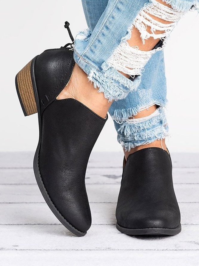 Chunky Heel Short Boots Female Non-slip Cute Bootie