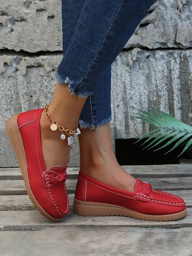 Wear-resistant non-slip women's loafers Soft comfortable casual multi-color upper woven flats