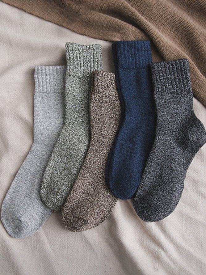 Casual Plain Socks Everyday Basic Accessories Random Color