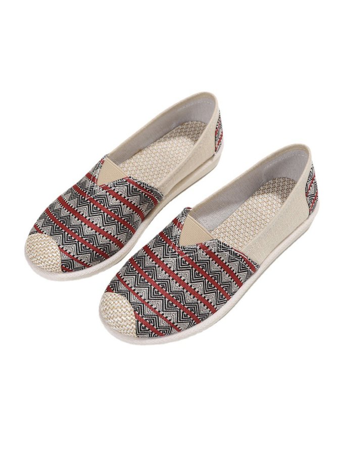 Ethnic Pattern Canvas Casual Women's Shoes Comfortable Non-slip Fisherman Shoes