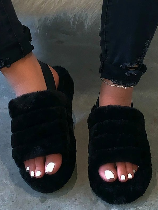 Women Casual Daily Open Toe Slip On Flat Sandals