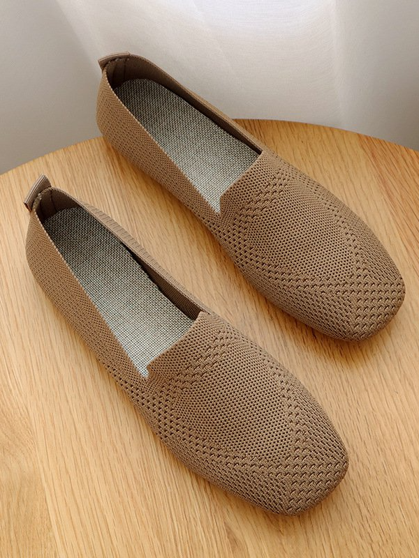 Casual Plain Spring Daily Round Toe Mesh Fabric Rubber Slip On Shallow Shoes Women's Shoes for Women
