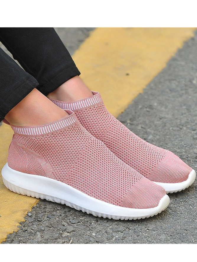 Women's Flyknit Breathable Sneakers Slip On Sport Shoes