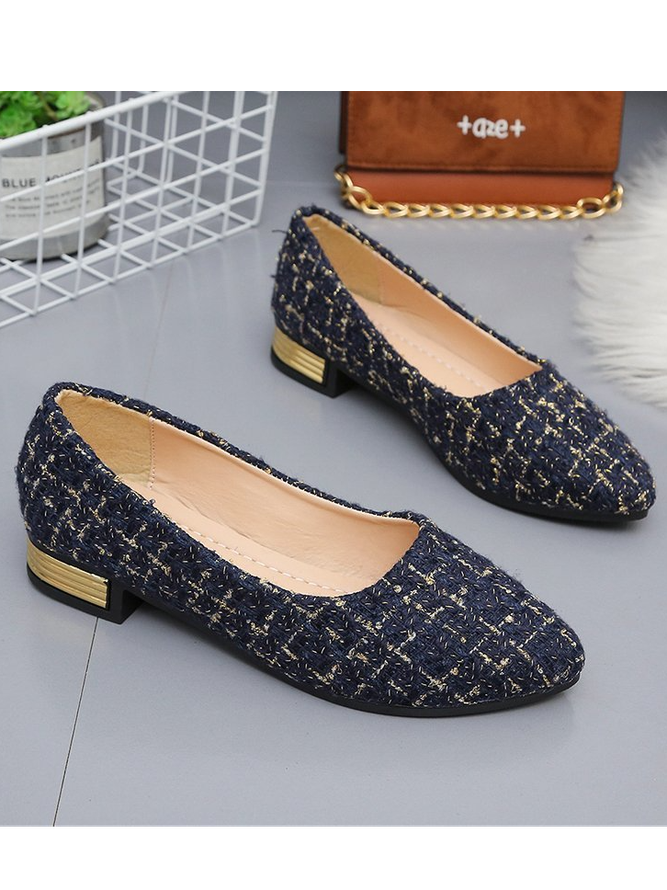 Geometric All Season Simple Holiday Flat Heel Closed Toe Canvas Slip On Shallow Shoes Women's Shoes for Women