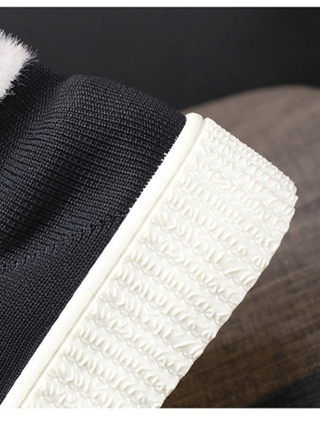 Casual Color Block All Season Polyester Household Fleece Flat Heel Rubber Slip On Women's Shoes for Women