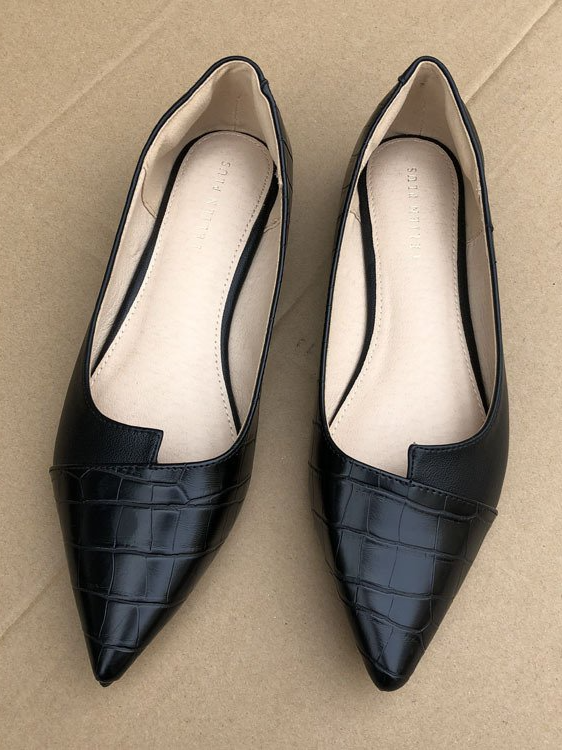 Plain All Season Elegant Polyester Holiday Pointed Toe Rubber Slip On Shallow Shoes Women's Shoes for Women